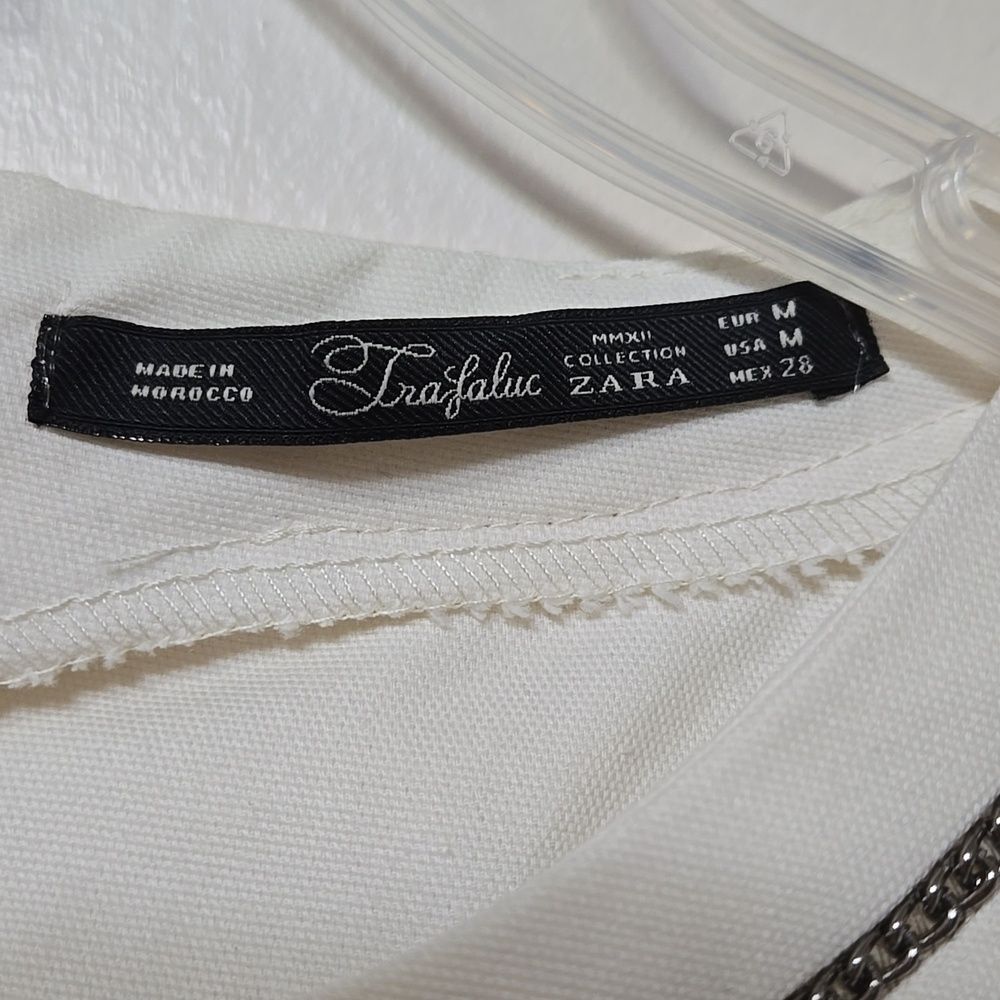 Zara TRAFALUC White Mini Pencil Dress Sleeveless Romantic Minimalist Size M NWT - Picture 5 of 7